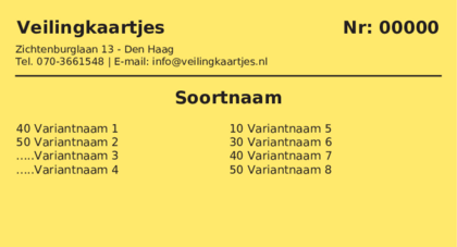 Voorbeeld veilingkaart op Citroengeel
