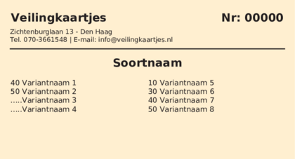 Voorbeeld veilingkaart op Crème