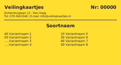 Voorbeeld veilingkaart op Geel