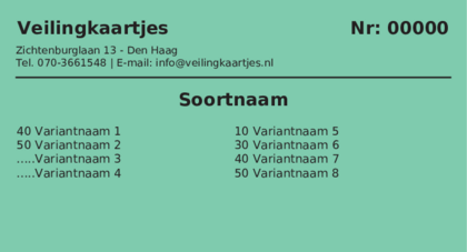 Voorbeeld veilingkaart op Golfgroen