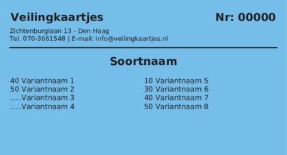 Voorbeeld veilingkaart op Hemelsblauw