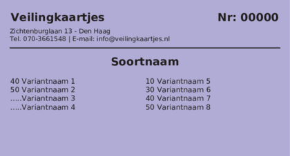 Voorbeeld veilingkaart op Lila